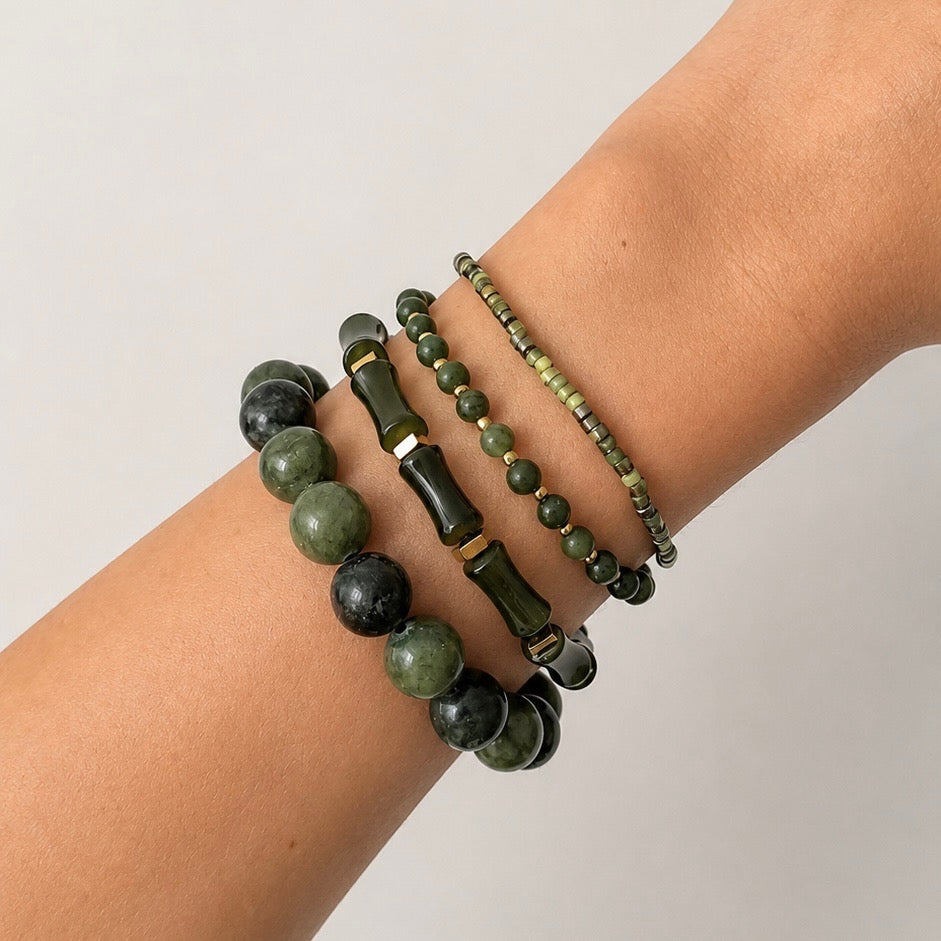 Ensemble bracelet - Verde & Alma & Lua & Pedra
