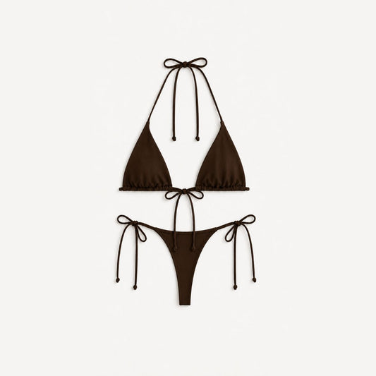 Triangle & Tanga Set – Dark Cocoa